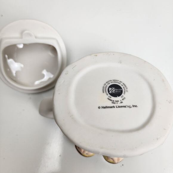 Hallmark Houston Harvest Christmas 3 Praying Angels & Stars Small Ceramic Teapot - Picture 6 of 6